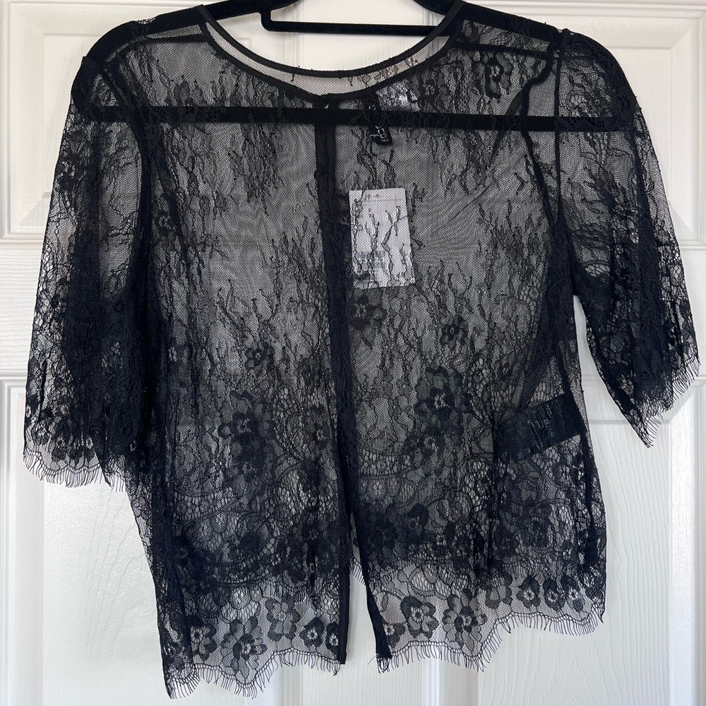 H&M sheer lace blouse, XS